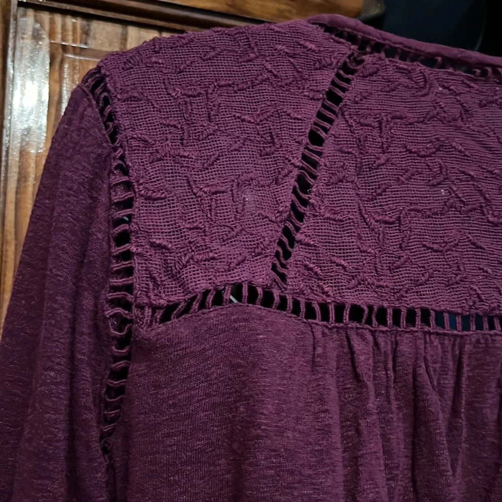 Lucky Brand Wine long Sleeve Top